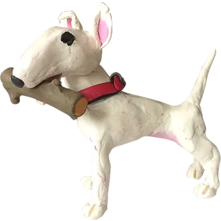 🍃 dog, bull terrier, animal, pet, sculpture, clay telegram sticker