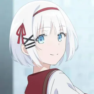 🍁 Anime, Garota, Cabelo curto, Cabelo branco, Bonita telegram sticker
