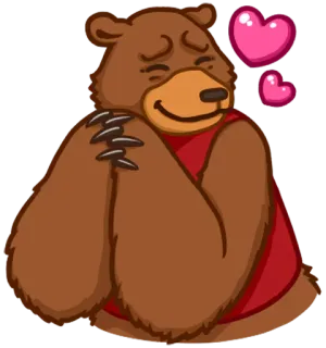 😘 urso, amor, abraço, desenho animado telegram sticker