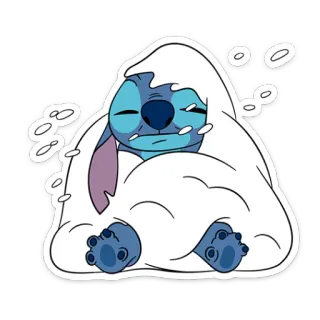 😬 Stitch Stitch, Lilo e Stitch, Disney, cartone animato, carino, assonnato, coperta telegram sticker