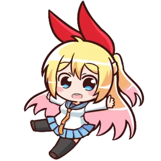 😊 จิบิ, อนิเมะ, ตัวละคร, ชุดนักเรียน, น่ารัก, คาวาอิ telegram sticker