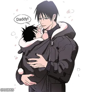 🖤 Daddy! padre, bambino, bambino, papà, famiglia, amore whatsapp sticker