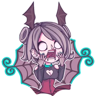 😨 뱀파이어, 고딕, 박쥐, 괴물, 귀여운, 애니 telegram sticker