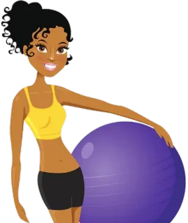 👯‍♂ femme, exercice, fitness, yoga, ballon, entraînement, santé, sport telegram sticker