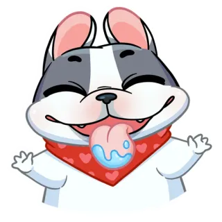 🤪 cachorro, bulldog francês, animal, fofo, desenho animado, animal de estimação telegram sticker