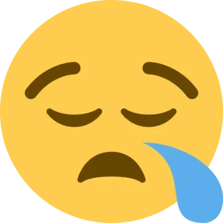 😪 emoji, sad, crying, emotional, tear telegram sticker