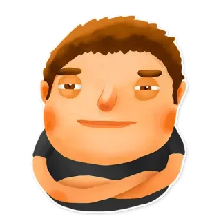😮 dessin animé, homme, personnage, portrait telegram sticker