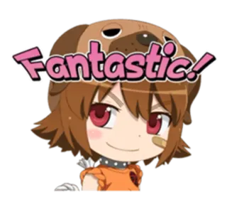 😼 Fantastic! anime, dog, cute, sticker, girl, fantastic telegram sticker