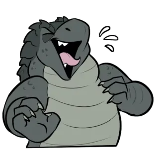 😄 Cartoon, Dinosaurier, Monster, Reptil, Kreatur, Lustig telegram sticker