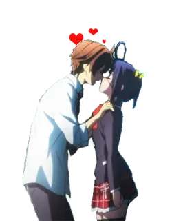 😚 อนิเมะ, จูบ, ความรัก, คู่รัก, โรแมนติก, การ์ตูน, ความใกล้ชิด telegram sticker