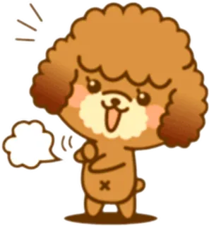 🗣 cão, poodle, animal, desenho animado, fofo, kawaii telegram sticker