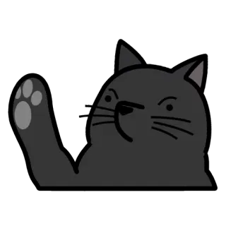🐱 gato, dedo do meio, gesto ofensivo, gato de desenho animado, rude, mostrar o dedo do meio telegram sticker