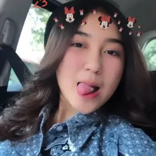 🦋 여자, 소녀, 인물, 셀카, 젊음, 귀여운, 혀 telegram sticker