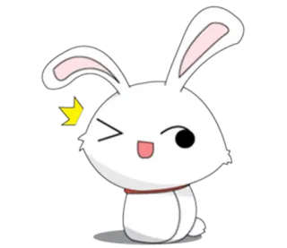 😉 lapin, lapinou, mignon, animal, dessin animé, sticker whatsapp sticker