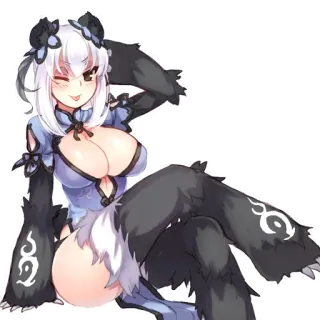 🖤 anime, panda, girl, cute, kawaii, character, digital art telegram sticker