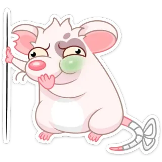 🤢 мышь, мультик, животное, смешной, персонаж, уставший, больной telegram sticker