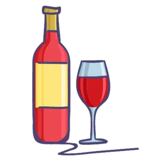 🍷 Wein, Weinflasche, Weinglas, Alkohol, Getränk, Getränk telegram sticker