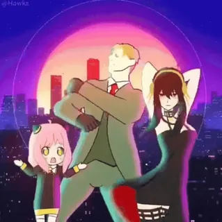 🕺 Anya Forger, Loid Forger, Yor Forger Spy × Family Spy x Family, Anime, Famille, Famille Forger, Dessin animé, Drôle whatsapp sticker