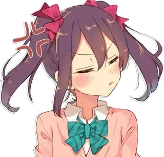 😳 anime, angry, girl, pout, cute telegram sticker