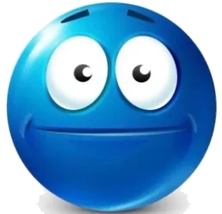 😶 emoji, azul, feliz, olhos, rosto, desenho animado whatsapp sticker