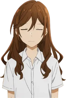 😑 anime, girl, long hair, cartoon, portrait telegram sticker