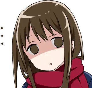 😒 animé, fille, effrayée, choquée, dessin animé, manga whatsapp sticker