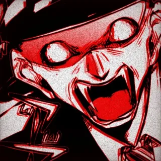 👹 Anime, Assustador, Raiva, Vermelho, Terror, Grito telegram sticker
