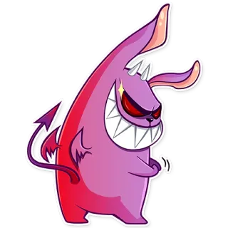 😈 monster, devil, purple, sticker, cartoon, evil whatsapp sticker