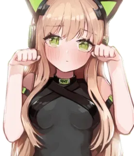 😍 QMT anime, cat girl, cute, anime girl whatsapp sticker