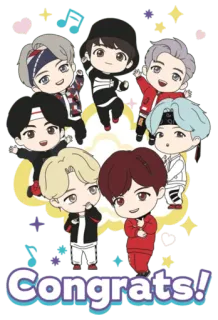 🎉 Congrats! congratulations, celebration, stars, cartoon, achievement telegram sticker