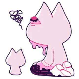 😌 Dessin animé, Créature, Rose, Monstre, Bizarre, Fantaisie whatsapp sticker