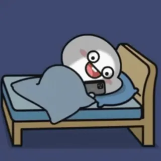 😂 Desenho animado, Cama, Dormindo, Preguiçoso, Relaxante, Personagem whatsapp sticker