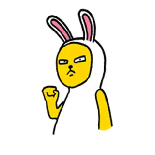 😠 кролик, злой, мультик, желтый, зайчик, смешной telegram sticker