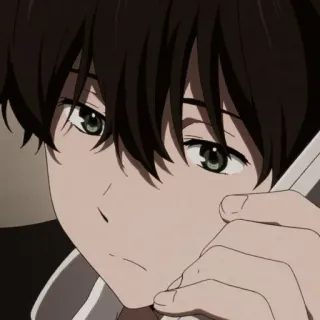 🔒 anime, menino, retrato, personagem, pessoa, Hyouka telegram sticker