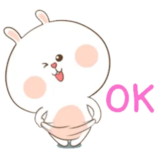 👍 OK lindo, conejito, ok, feliz, conejo, aprobación whatsapp sticker