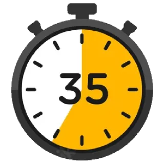 ⏱ 35 timer, clock, countdown, time, yellow telegram sticker