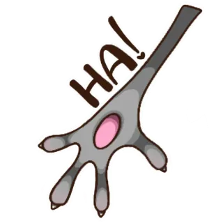 🤲 HA! cartone animato, zampa, animale, saluto telegram sticker