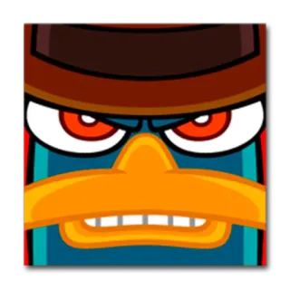 😠 Perry the Platypus Phineas and Ferb Perry l'ornitorinco, Phineas e Ferb, Cartone animato, Personaggio, Ornitorinco, Agente P telegram sticker