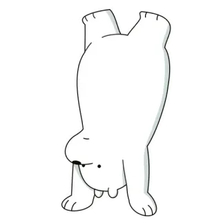 🤸‍♂ Ice Bear We Bare Bears Desenho animado, Urso polar, Parada de mão, Fofo, Animal telegram sticker