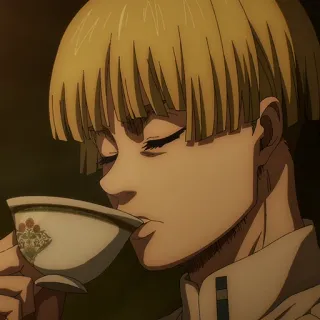 ☕️ Yelena Attack on Titan Anime, Personagem, Bebendo, Chá, Retrato telegram sticker