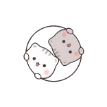 😮 mèo, kawaii, dễ thương, gối, mèo con, thú cưng, động vật telegram sticker