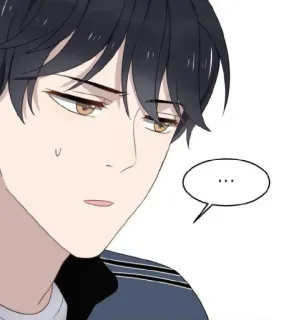 😓 ... Anime, Manga, Asiatico, Ragazzo, Pensieroso, Fumetto whatsapp sticker