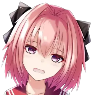 🤔 Astolfo Fate/Apocrypha Anime, Cheveux roses, Trap, Mignon, Manga telegram sticker