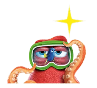 😏 Hank Finding Dory タコ, ファインディング・ドリー, ディズニー, ピクサー, アニメ telegram sticker