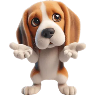 🤷‍♀ dog, beagle, cartoon, cute, animal, puppy telegram sticker