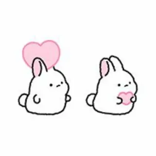 🐇 lapin, lapinou, coeur, mignon, kawaii, amour telegram sticker