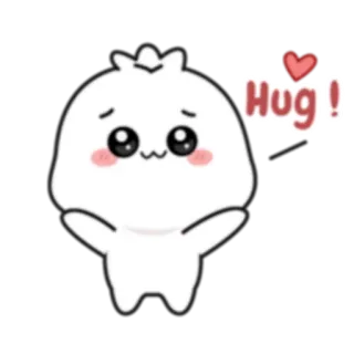 😊 Hug! Abrazo, Amor, Lindo, Kawaii, Corazón, Amigable, Saludo whatsapp sticker