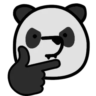 🐼 Panda, Pensando, Fofo, Animal, Desenho animado, Emoji telegram sticker