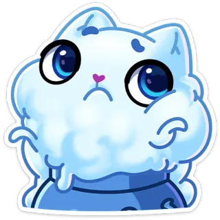 ☃️ gato, pegatina, lindo, kawaii, animal, dibujo animado, mascota, ilustración telegram sticker