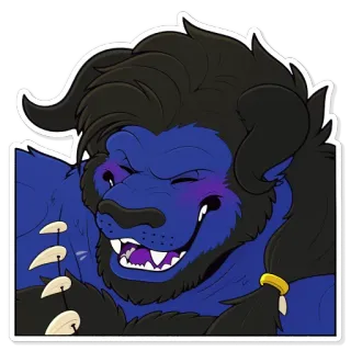 🤤 Furry, Anthro, Wezen, Cartoon, Dier, Monster telegram sticker